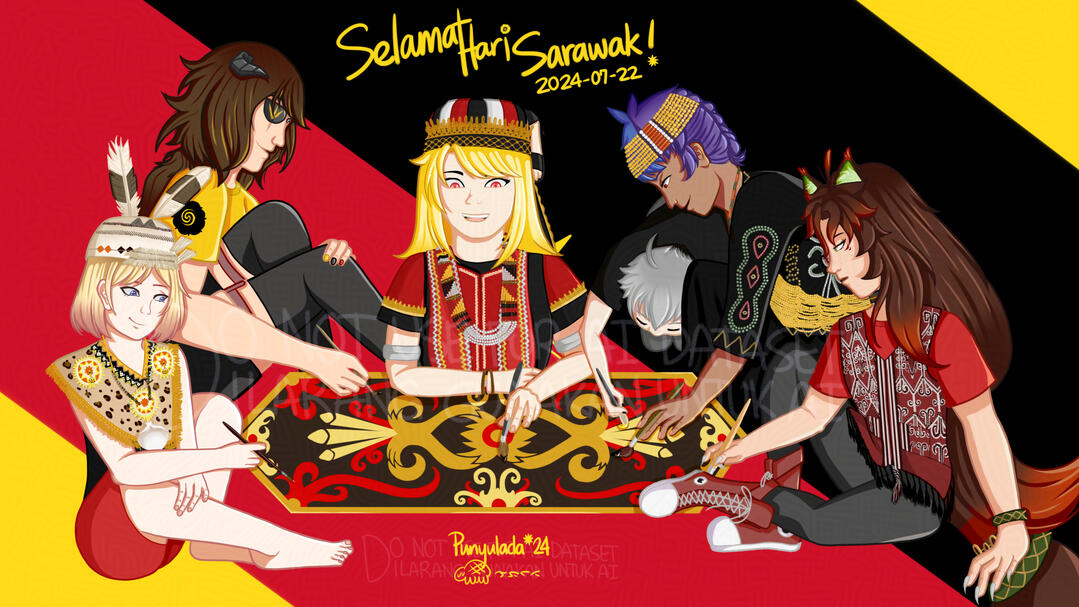 Art made for Sarawak Day 2024. Protected with Glaze and Nightshade.